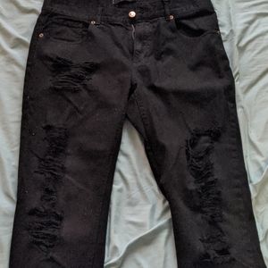 Men's straight cut distressed Men's Jeans